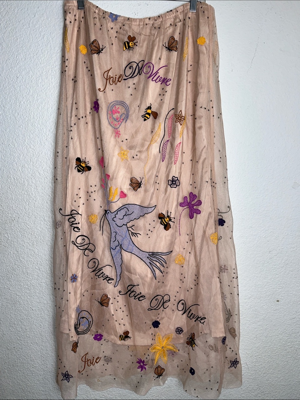 Anthropologie Icon Embroidered Maxi Skirt Whimsy Nature Fairy Womens XL - Picture 3 of 11